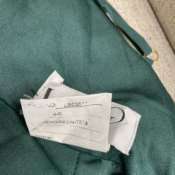 Dessy Lovely Lux Chiffon Halter backless Adjust Strap Maxi Evergreen Dress NWT 4 - Picture 8 of 9